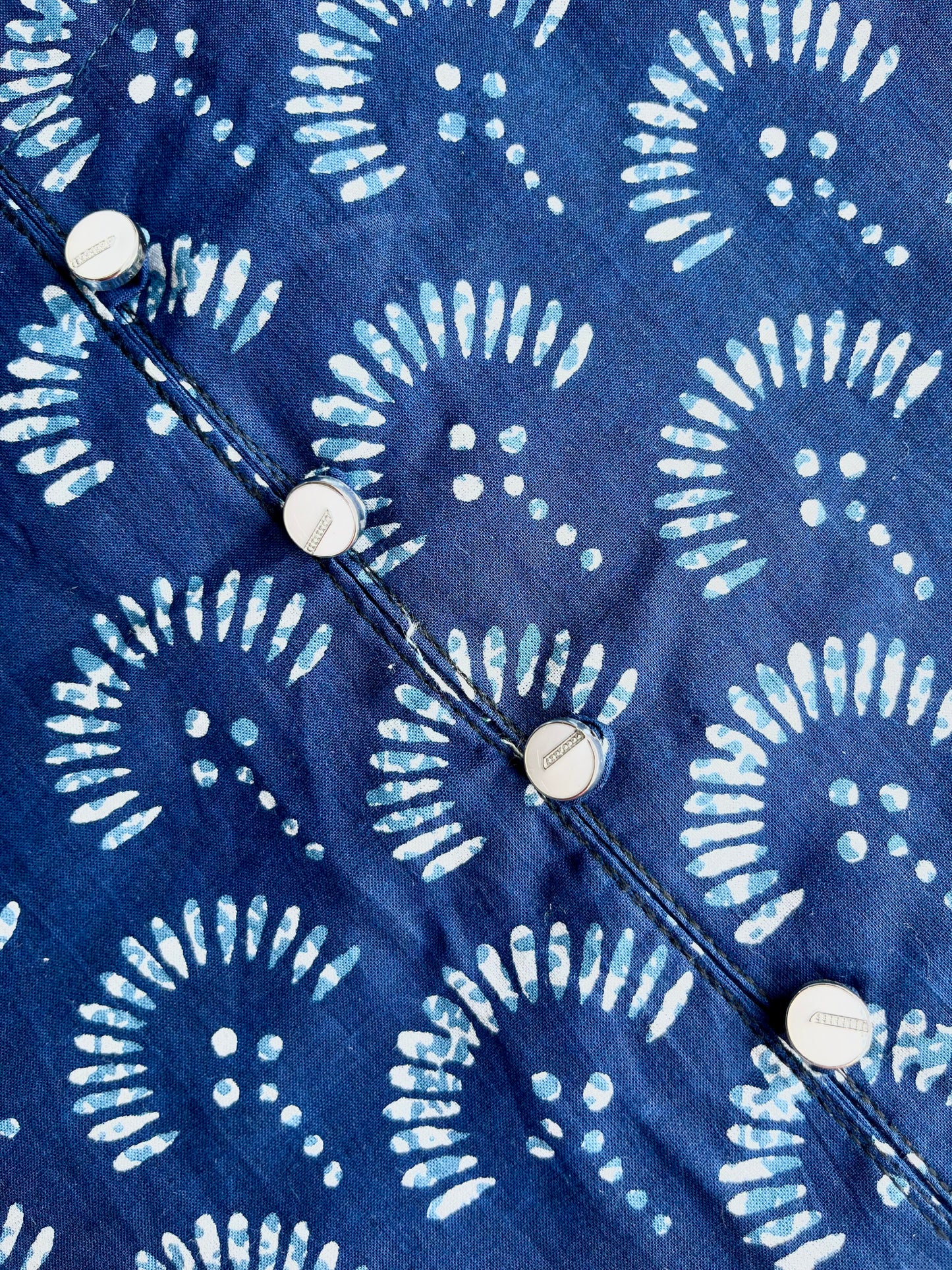 Navy Blue Floral Print Kurta With Pant