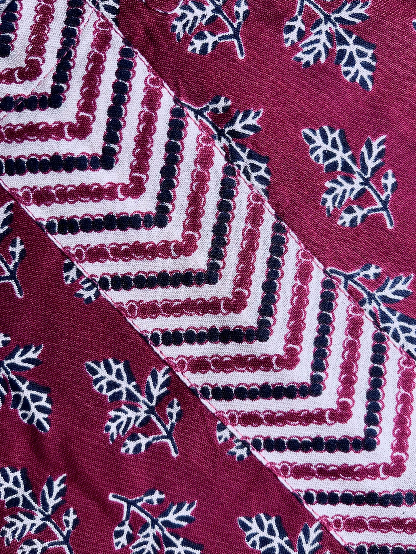 Rust Leaf Print Kurta With Pant
