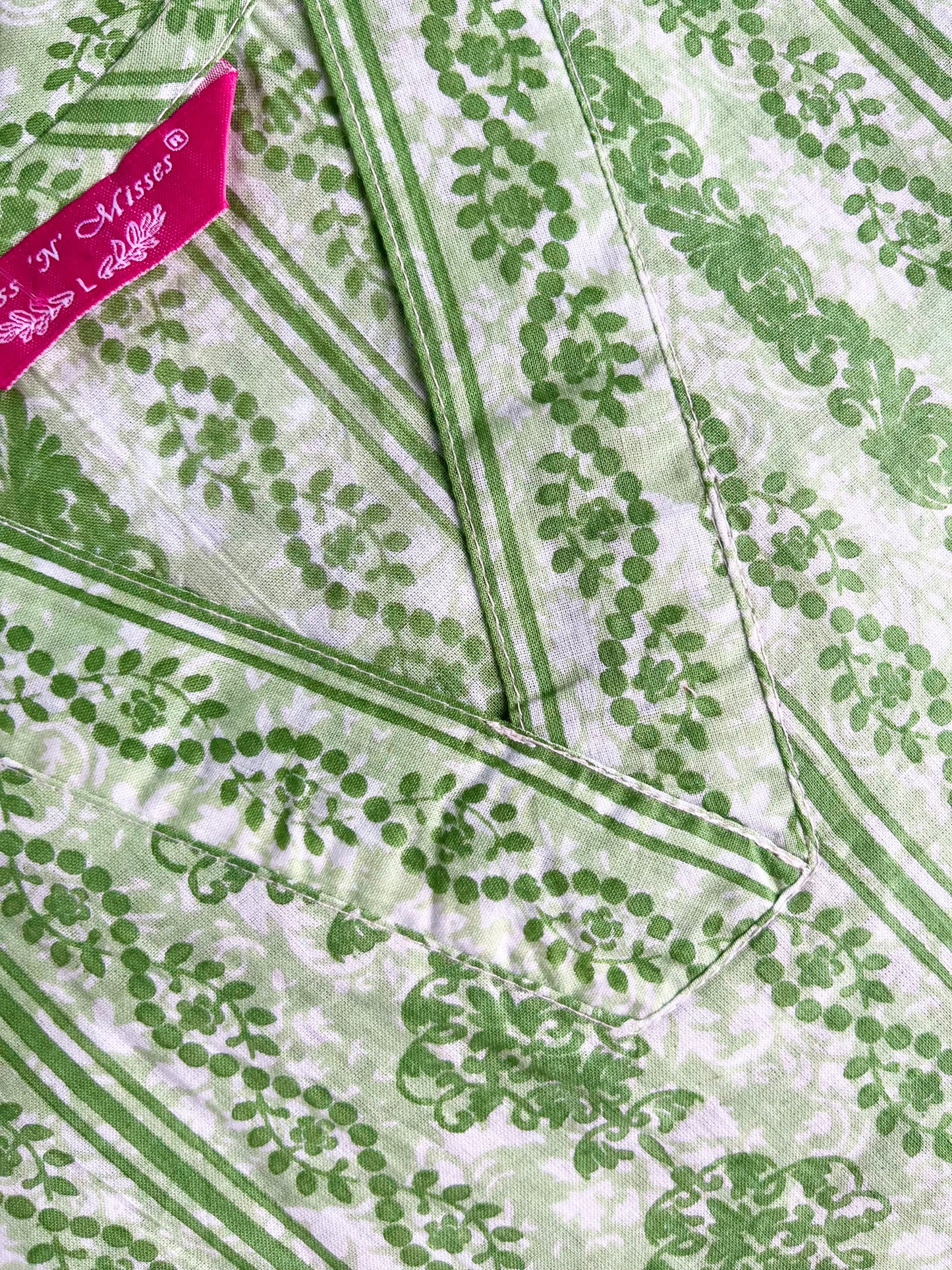 Green Striped Print Kurta With Pant