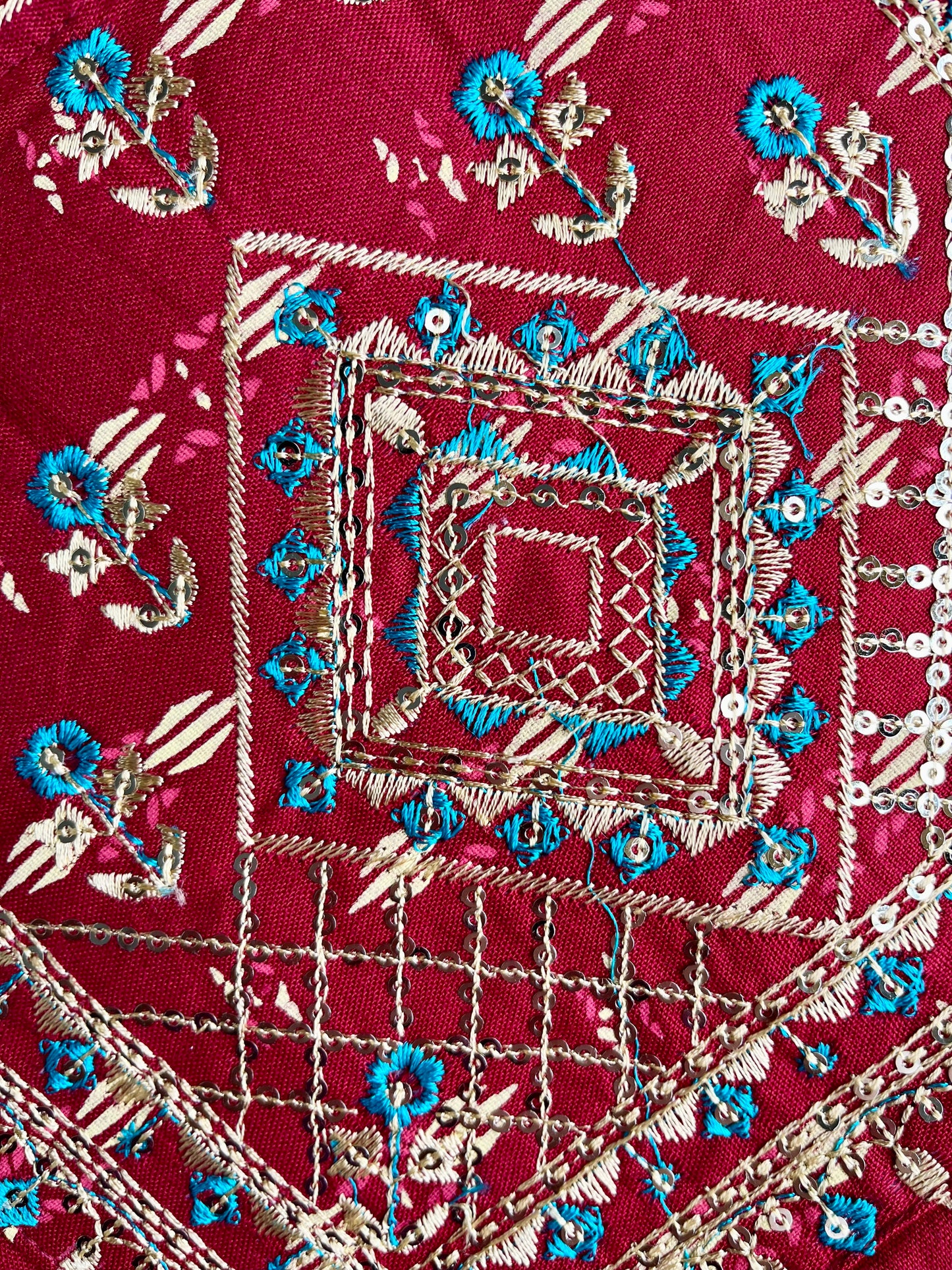 Maroon Embroidered Kurta With Pant