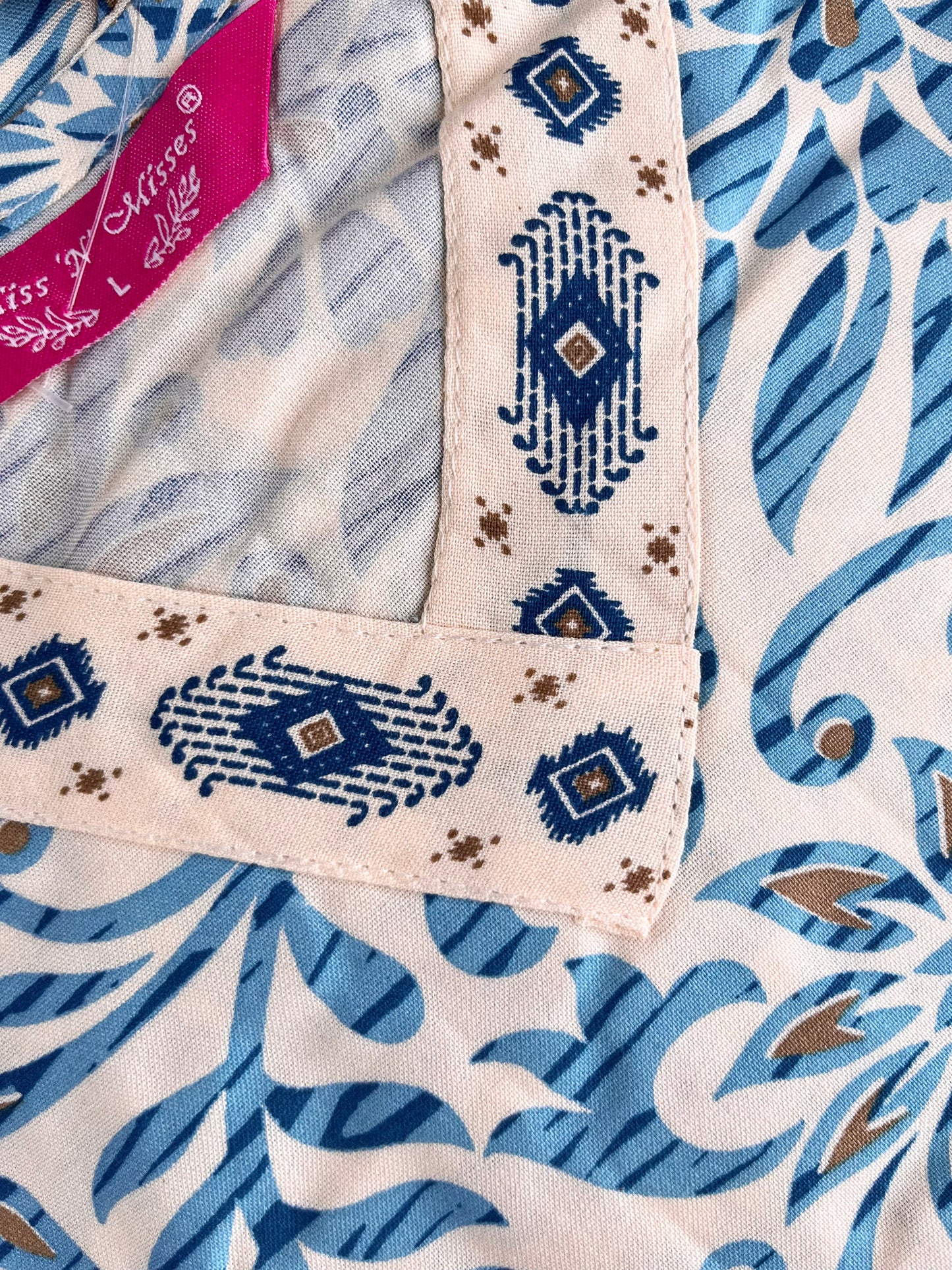 Aqua Blue Floral Print Kurta With Pant