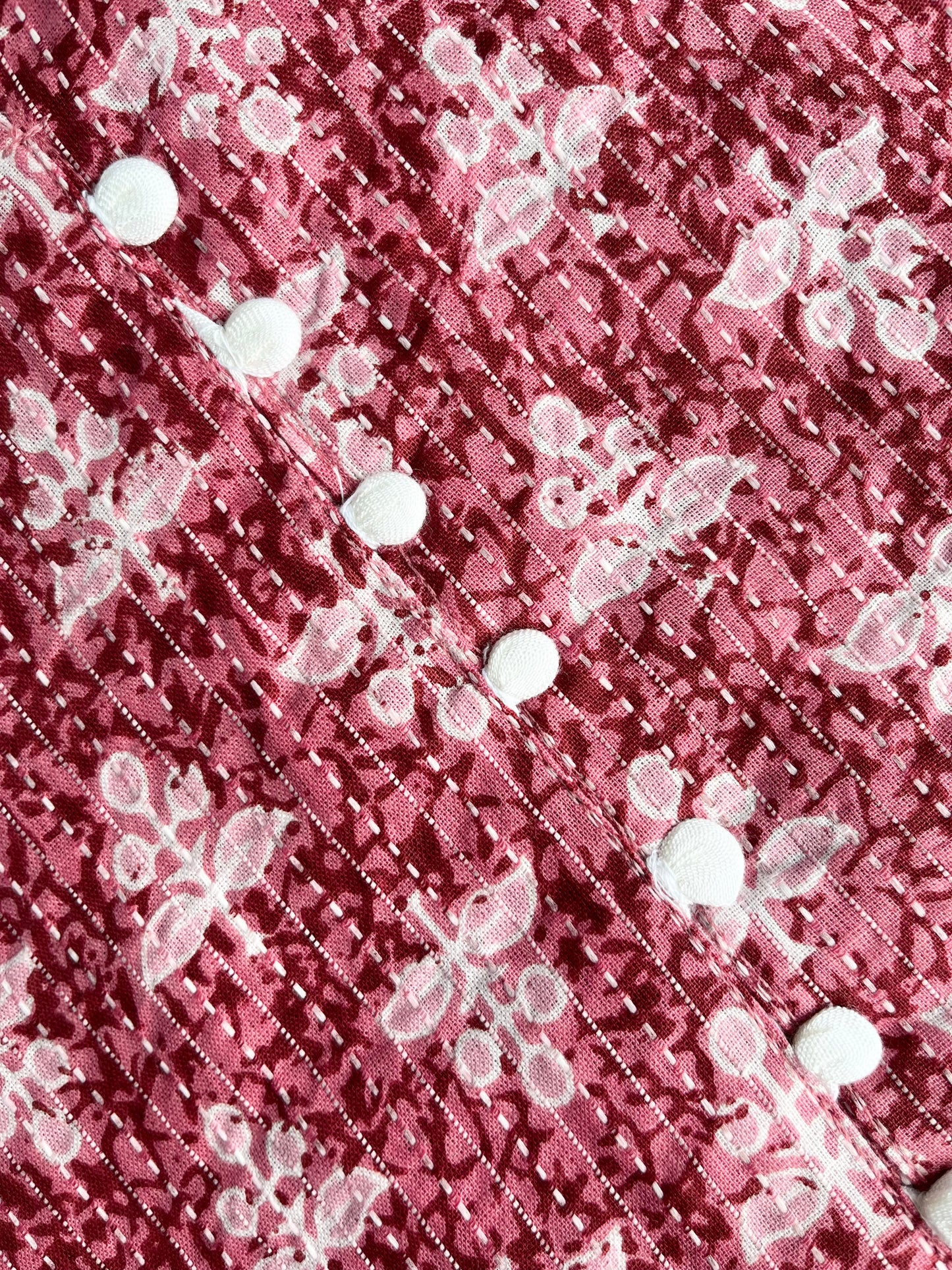 Brown Pink Print Threadwork Kurta With Pant