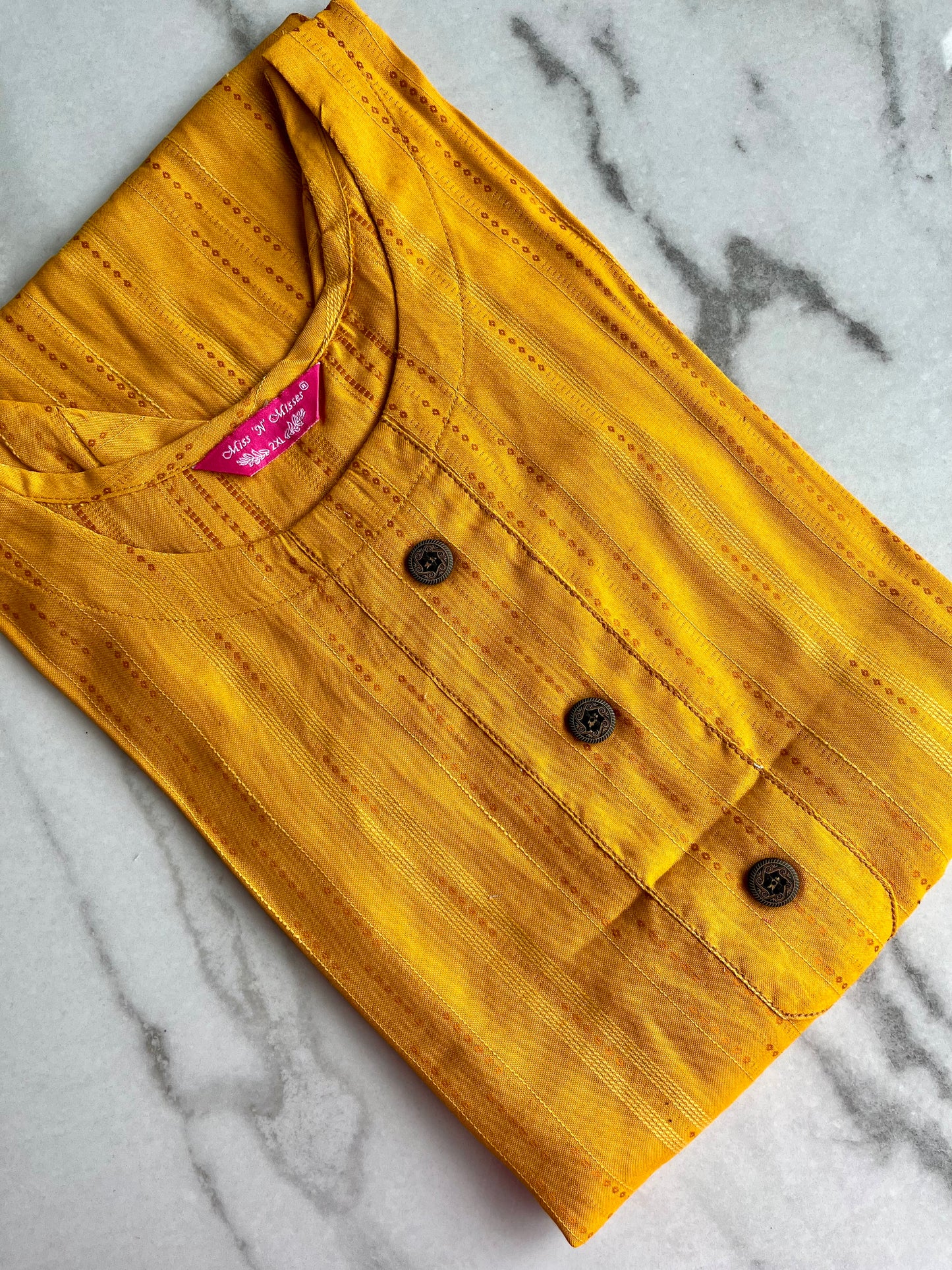 Yellow Self-Design Kurta