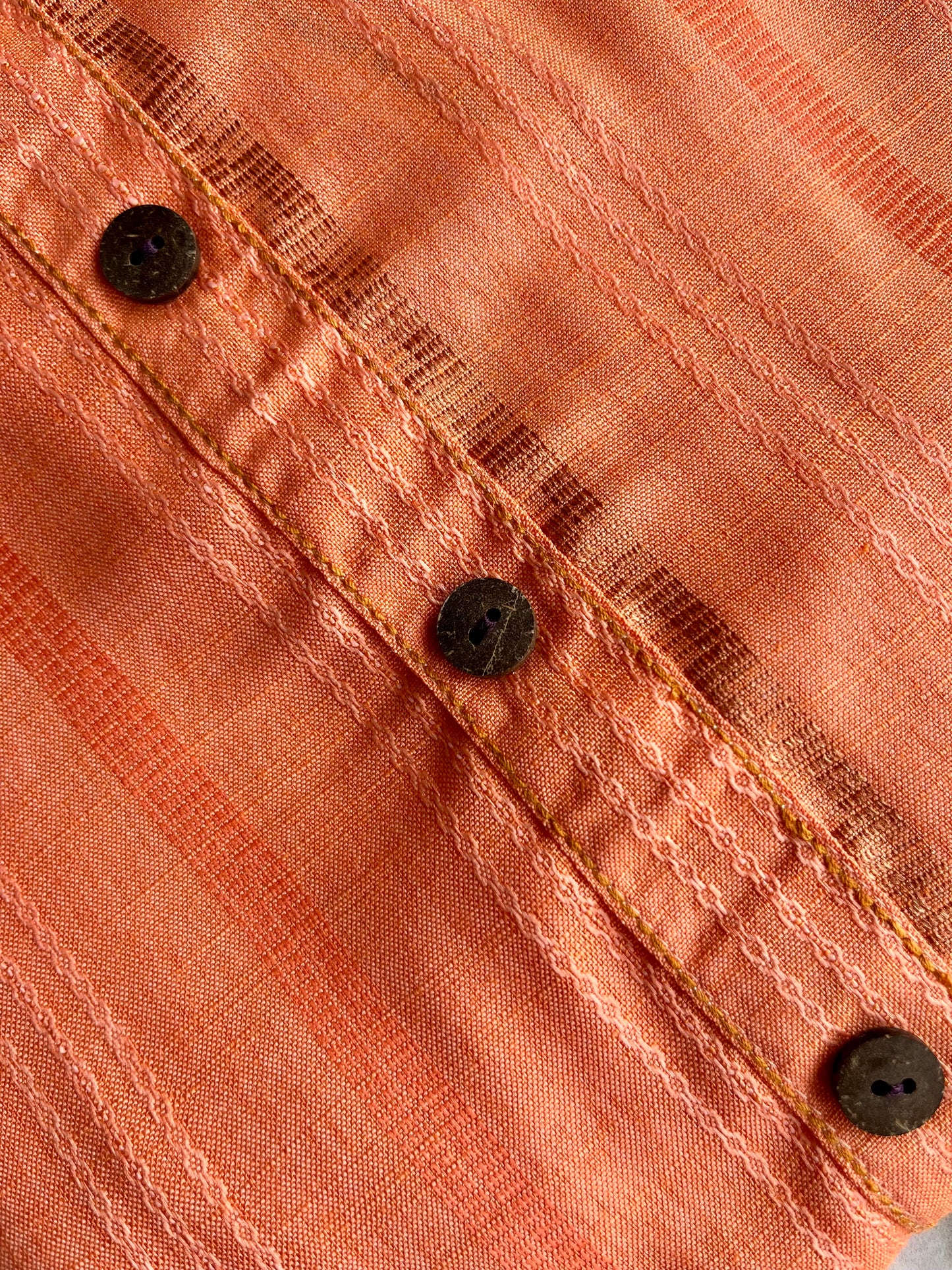 Peach Orange Self-Design Kurta