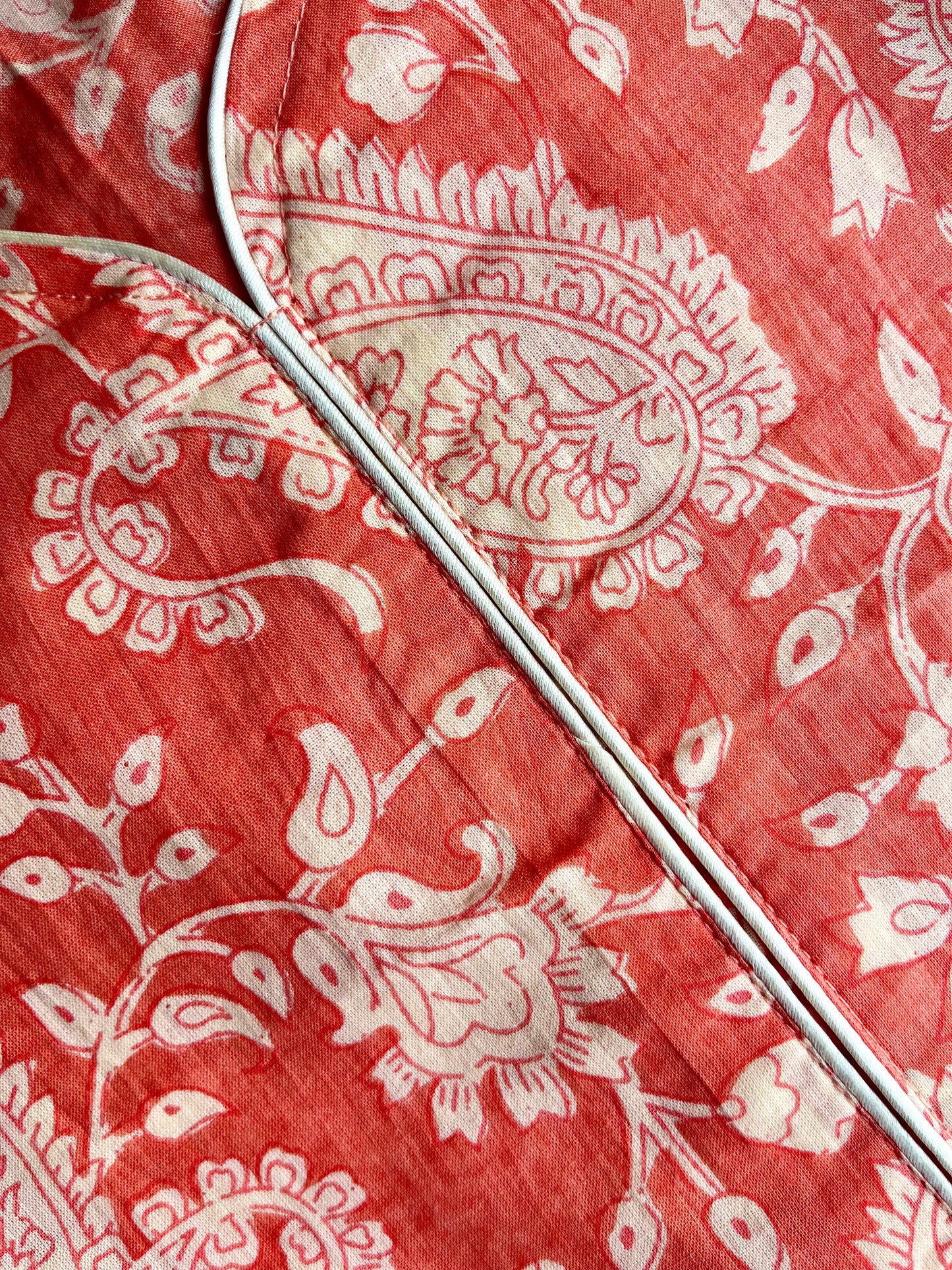 Orange Paisley Print Straight Kurta