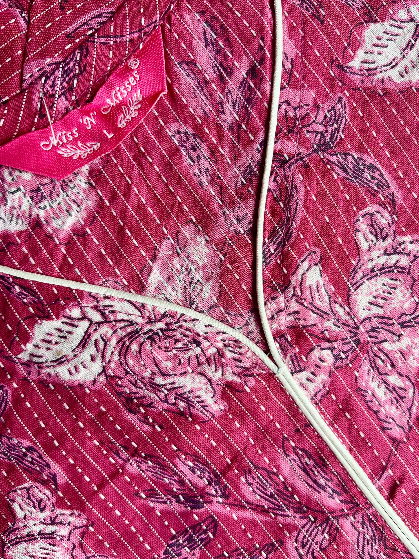Maroon Floral Print Threadwork Kurta With Pant