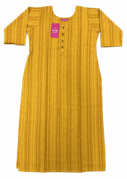 Mustard Yellow Self-Design Kurta