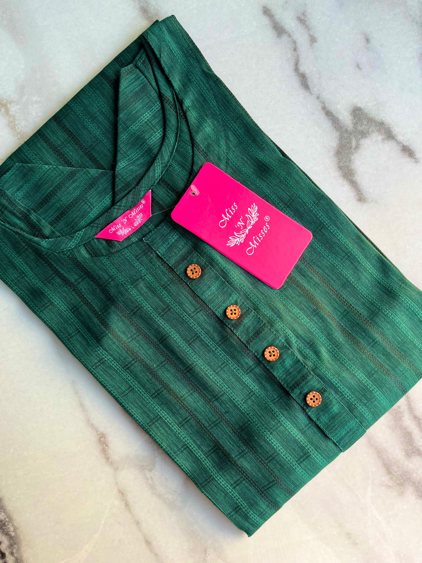 Emerald Green Self-Design Kurta