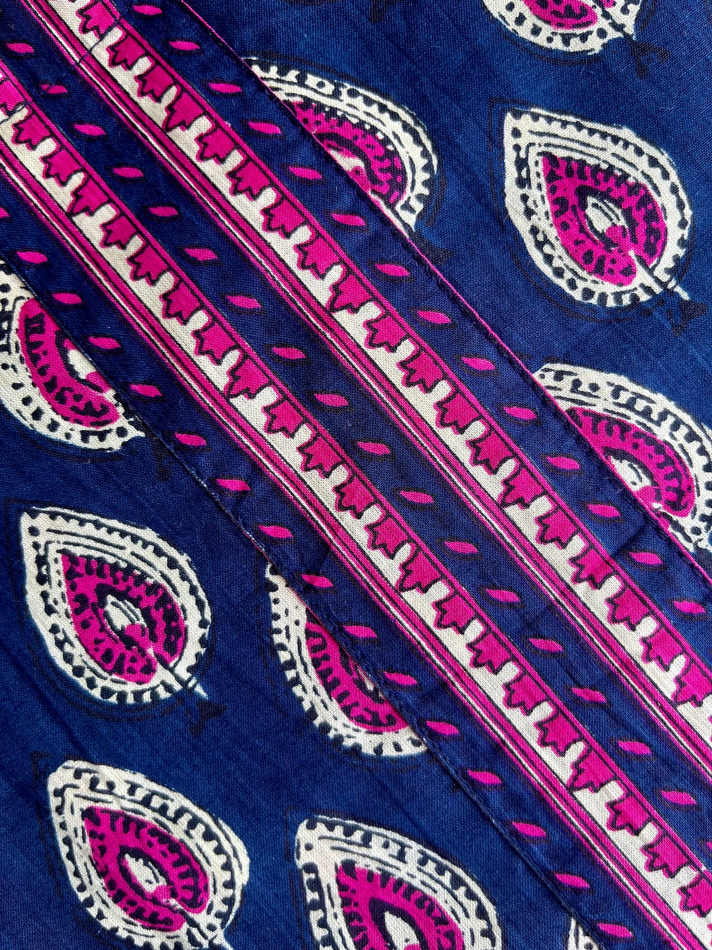 Navy Blue & Pink Leaf Print Kurta With Pant & Dupatta