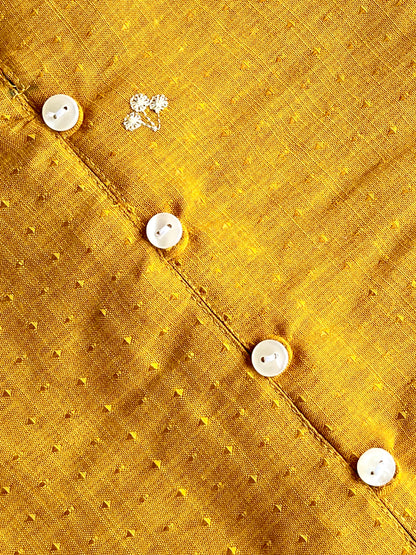 Mustard Yellow Floral Embroidered Straight Kurta