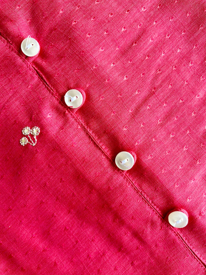 Pink Floral Embroidered Straight Kurta