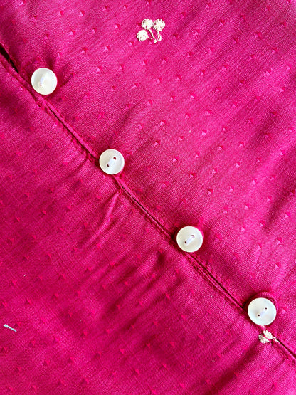 Magenta Pink Floral Embroidered Straight Kurta