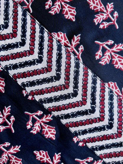 Black Leaf Print Kurta With Pant