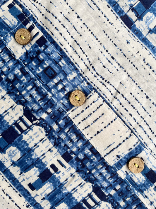 Blue Abstract Print Kurta With Pant