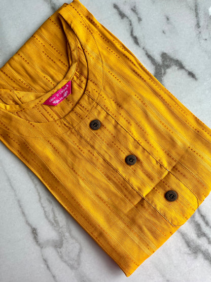 Yellow Self-Design Kurta