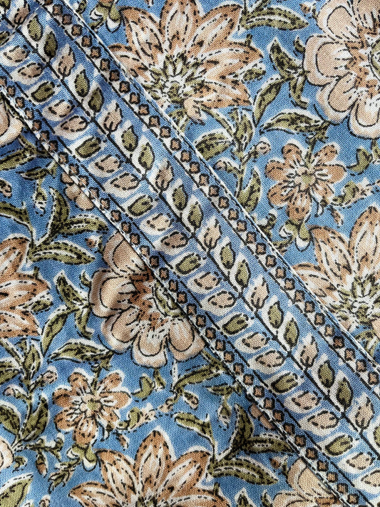 Blue Floral Print Kurta With Pant