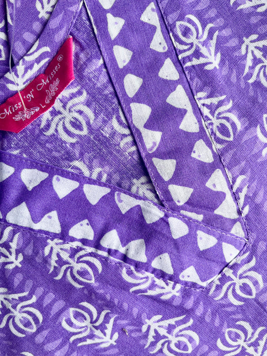 Lavender Print Kurta With Pant