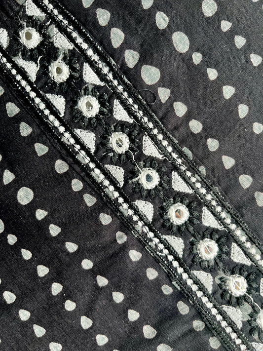 Black Embroidered Kurta With Pant