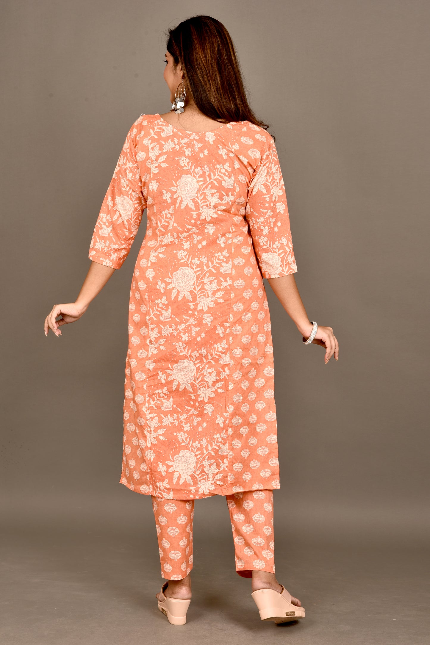 Orange Mix & Match Rose Print Kurta With Pant