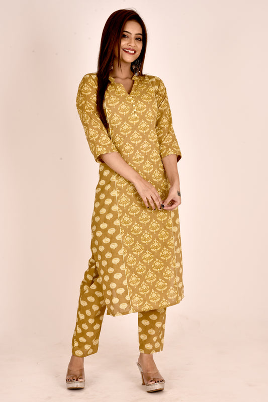 Mehendi Green Mix & Match Floral Print Kurta With Pant