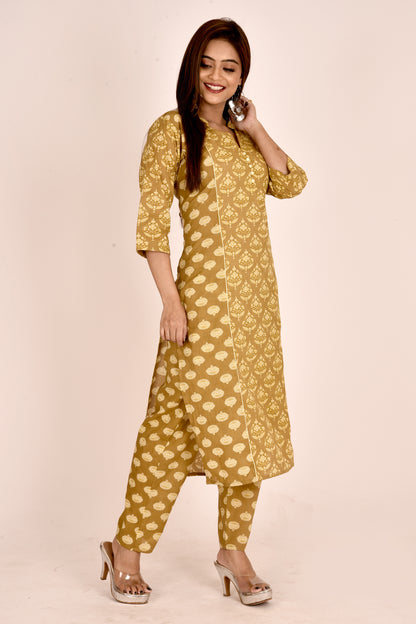 Mehendi Green Mix & Match Floral Print Kurta With Pant